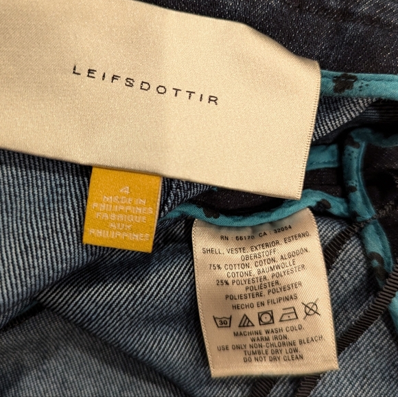 Leifsdottir Anthropologie Lana Denim skirt dark wash ruffle size 4 - Picture 8 of 8